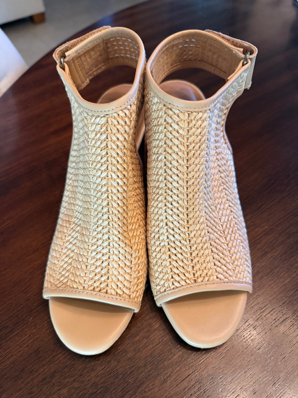 AEROSOLES Woven Open-Toe Ankle-Strap Sandals in Tan
